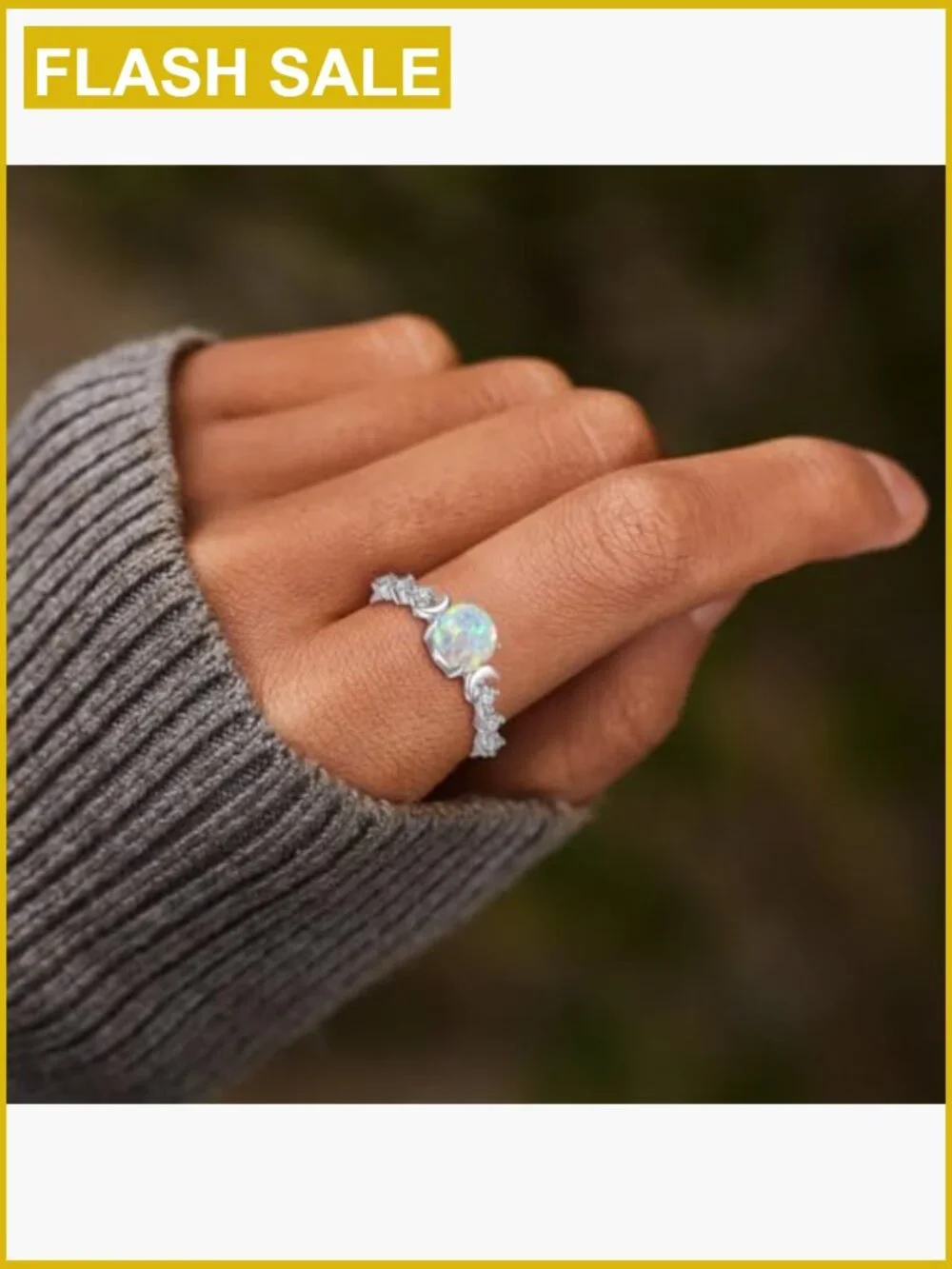 Triple Moon Goddess Moonstone Ring 925 Sterling Silver Promise Ring